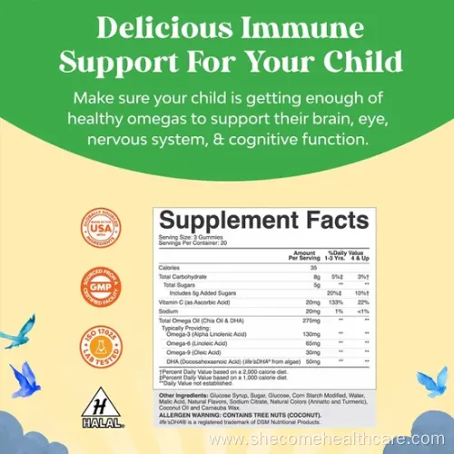 Kids Omega DHA Gummies for Brain and Eye Health